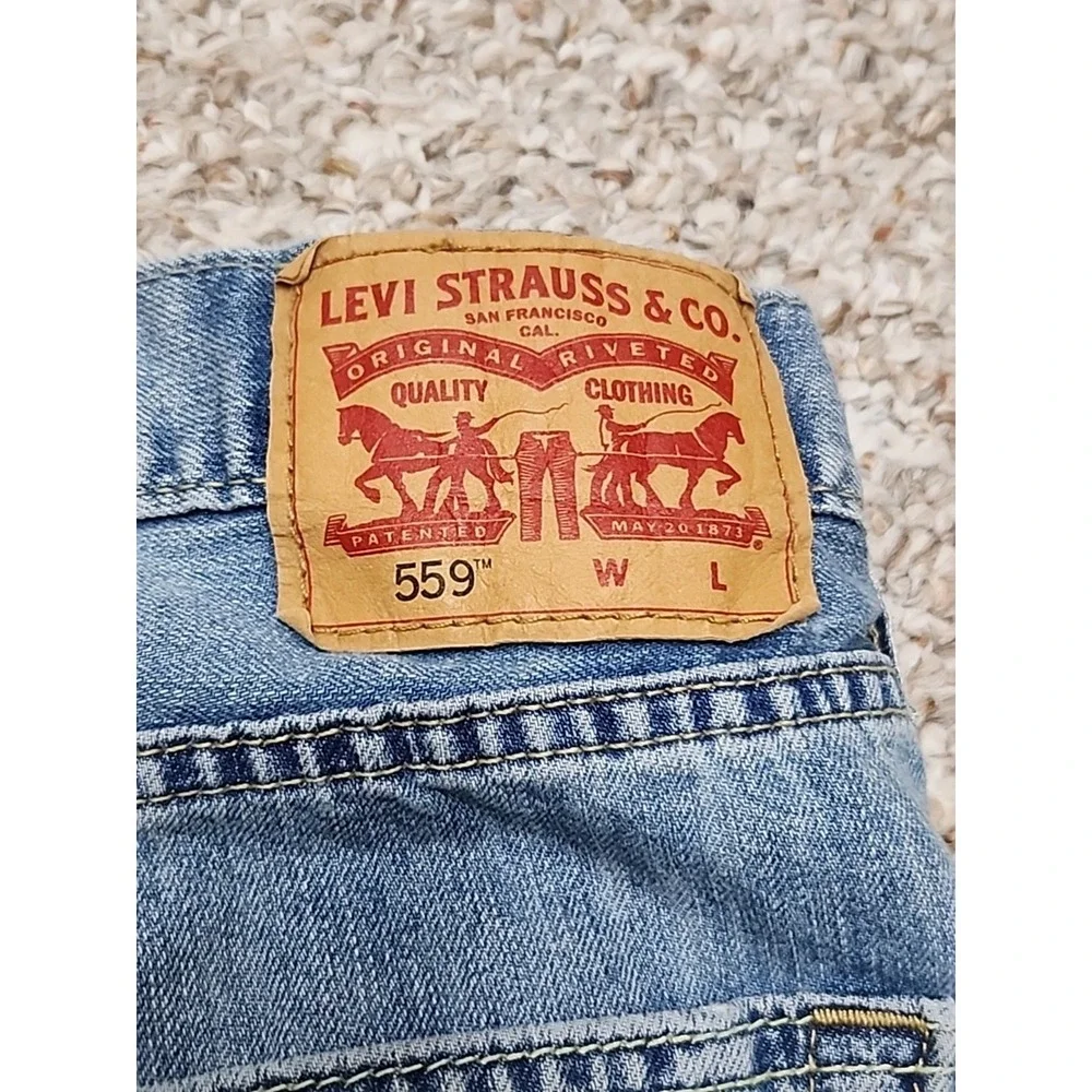 Levi's 559‎ Jeans Mens 40x30  Relaxed Straight Light Wash Casual 42x29 Measured